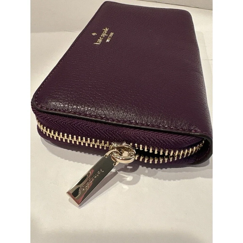 Kate Spade NY Patterson Drive Braylon Wallet Clutch -Pebbled burgundy Leather